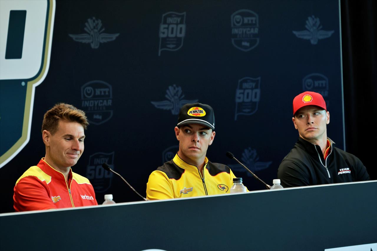 Will Power, Scott McLaughlin and Josef Newgarden - Indianapolis 500 Practice - By: Paul Hurley -- Photo by: Paul Hurley